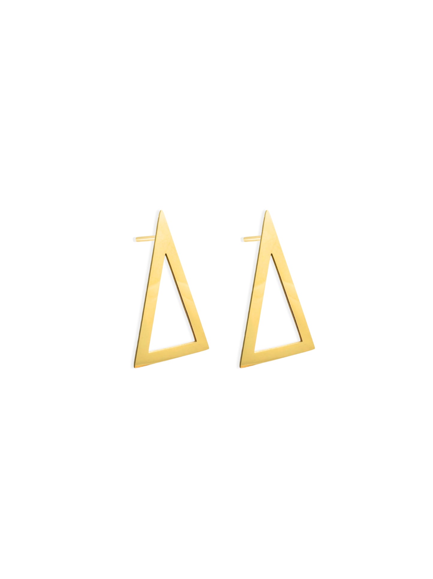 Triangle gold steel earrings