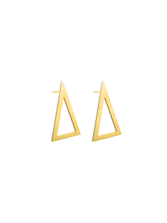 Boucles d'oreilles triangle acier doré