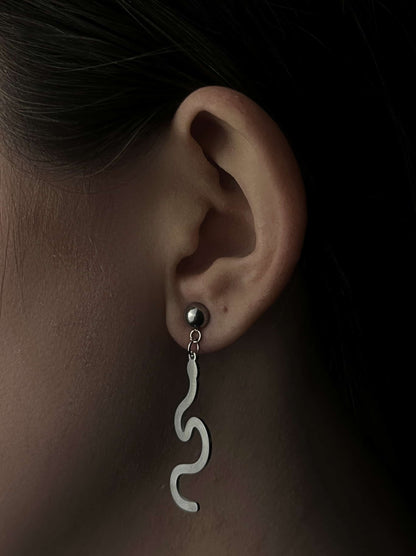 Boucles d'oreilles serpent en acier argenté