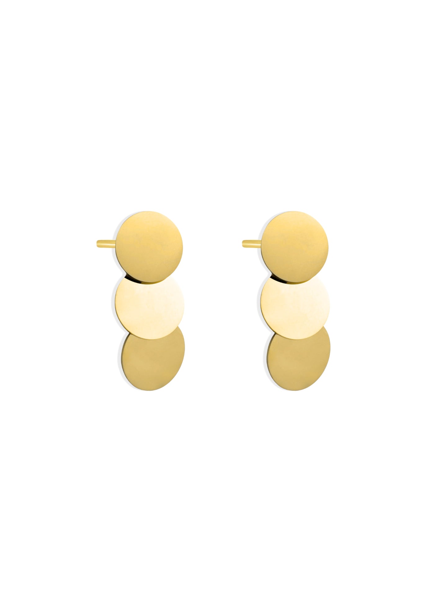 Golden steel earrings