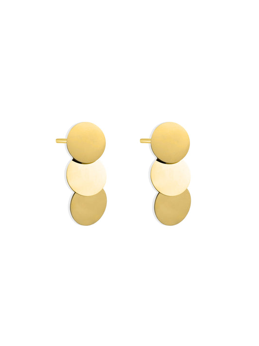 Golden steel earrings