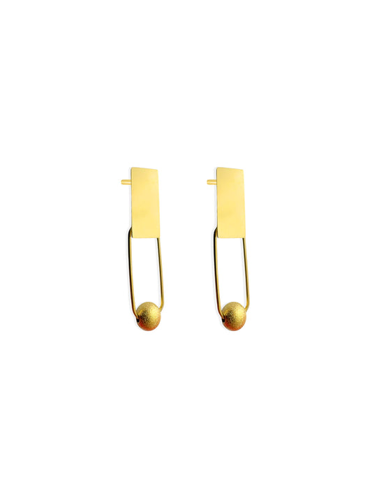 Golden steel earrings