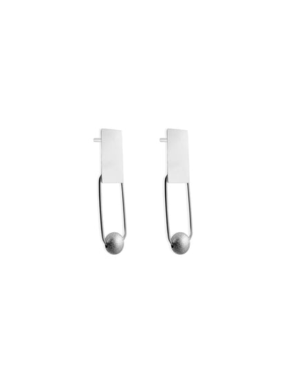 Silver steel earrings