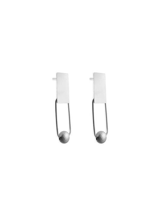 Silver steel earrings