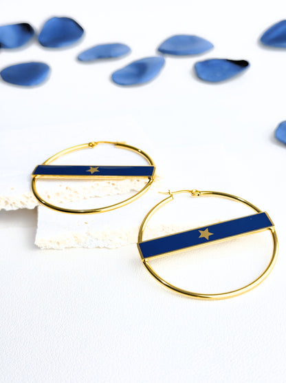 Blue gold steel hoops