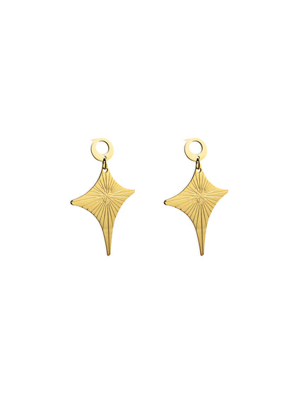 Golden steel earrings