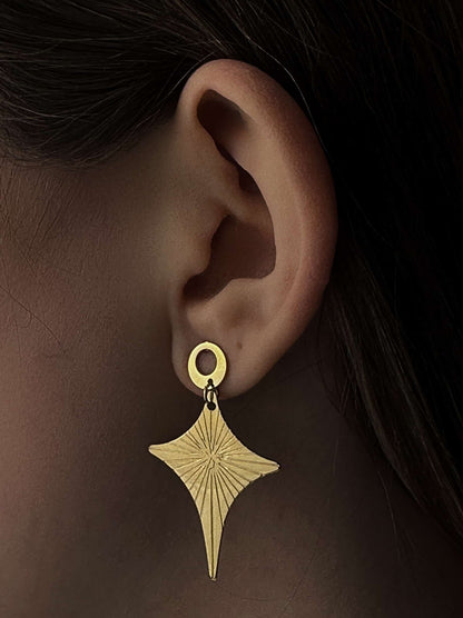 Golden steel earrings