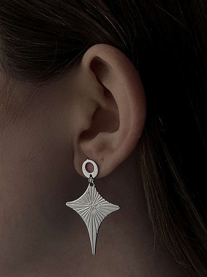 Silver steel earrings