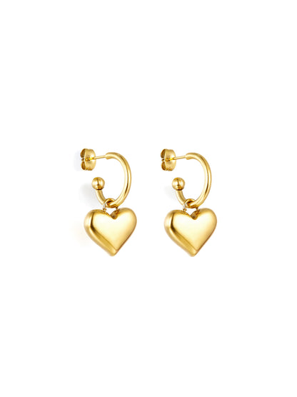 Heart gold steel hoops