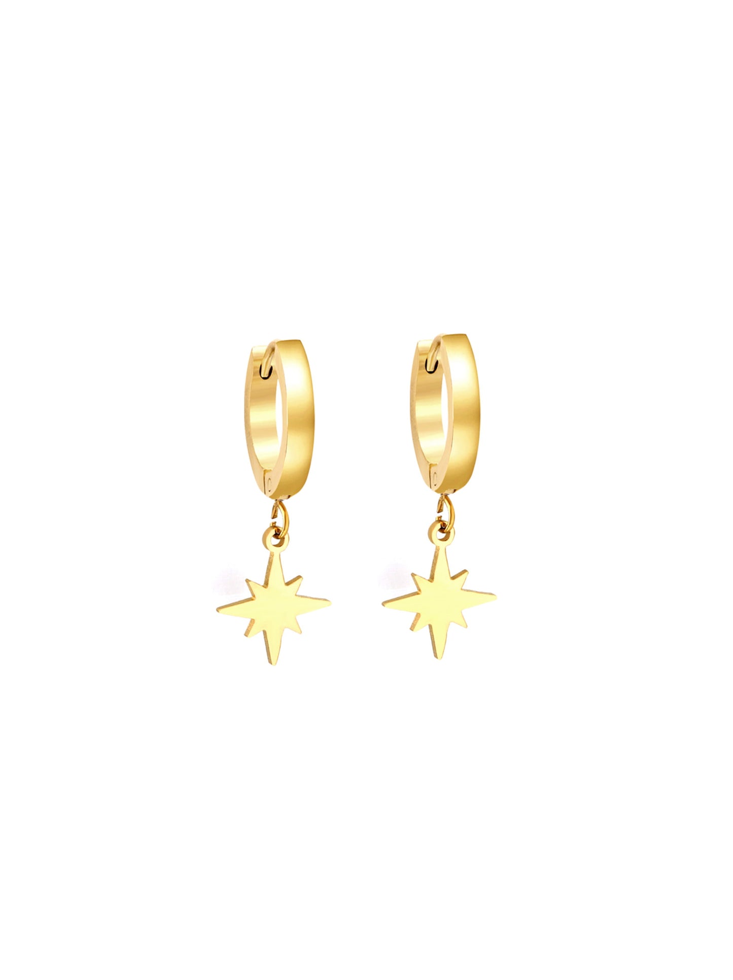 Star gold steel hoops