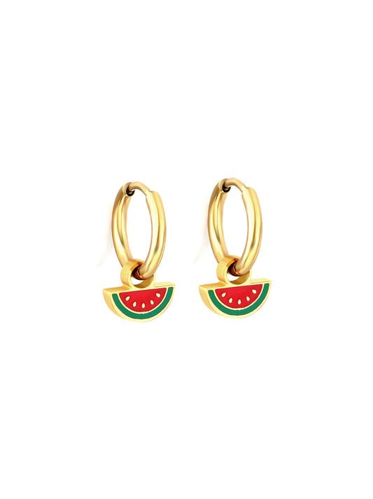 Watermelon Gold Steel Rings