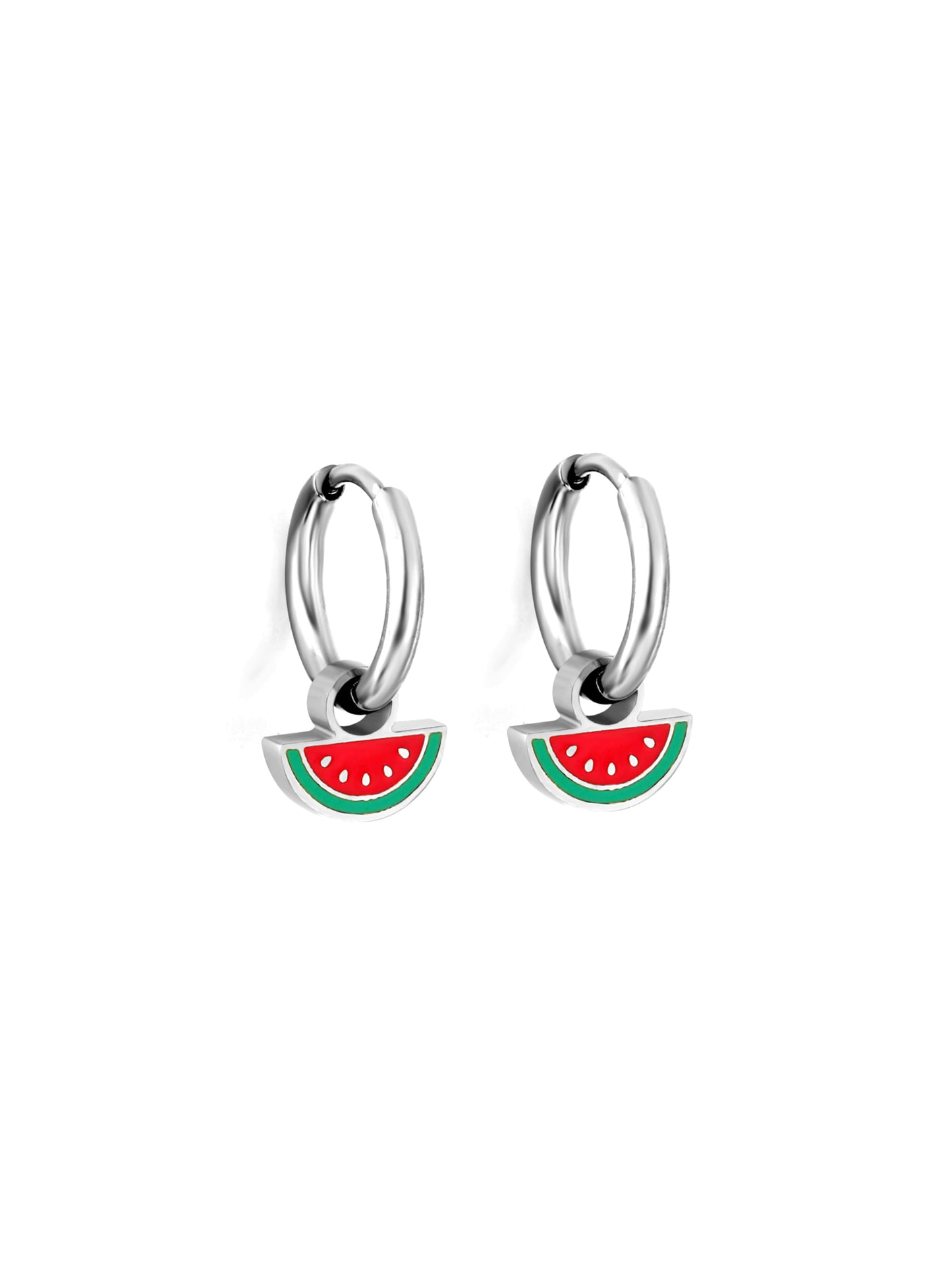 Watermelon silver steel hoops