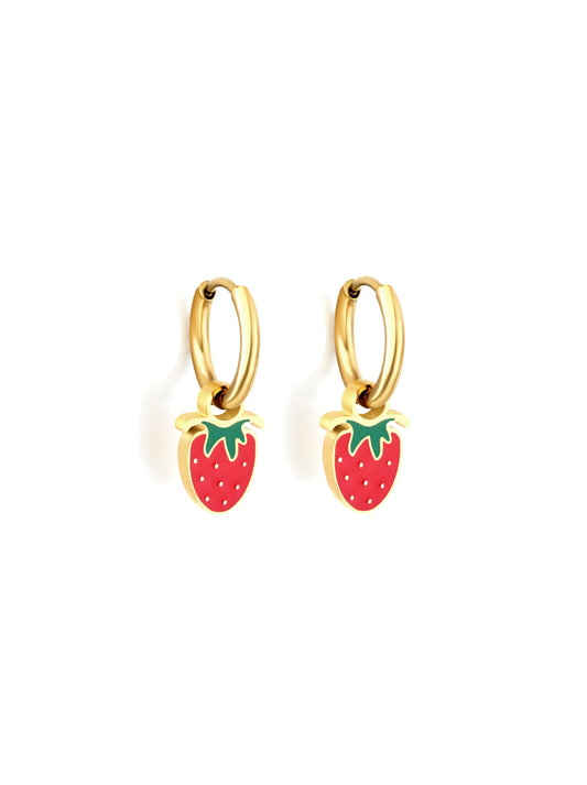 Strawberry gold steel hoops