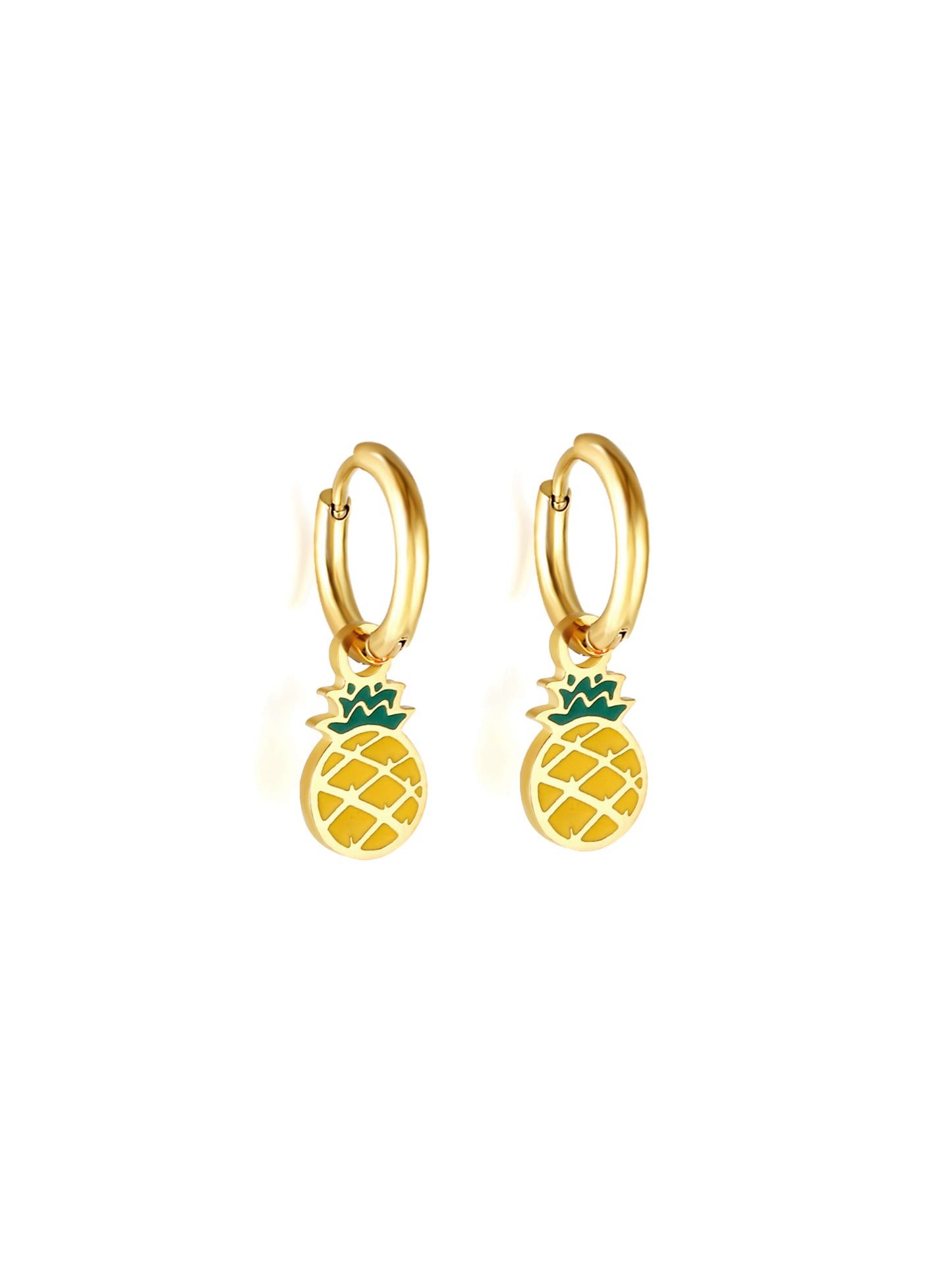 Pineapple gold steel hoops