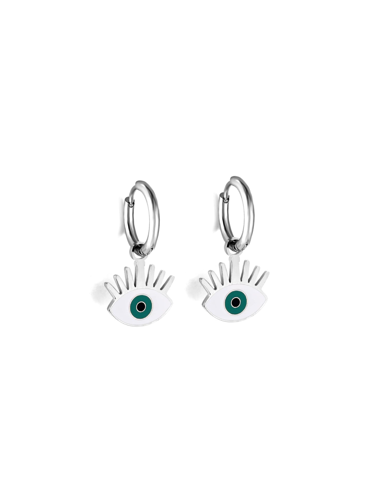 Silver steel eye rings