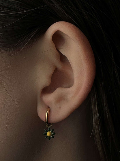 Flower gold steel hoops