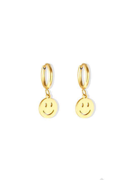 smile gold steel hoops