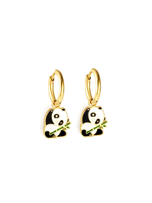 Panda gold steel hoops