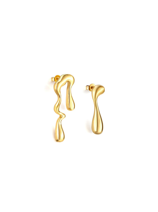 Melted Golden Steel Earrings