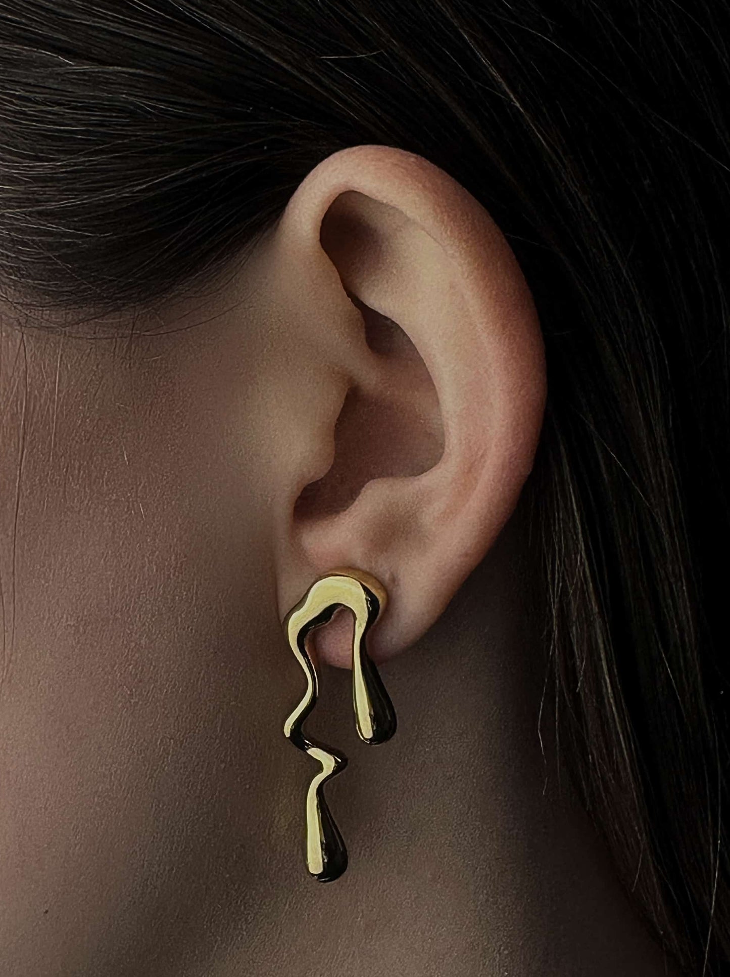 Melted Golden Steel Earrings