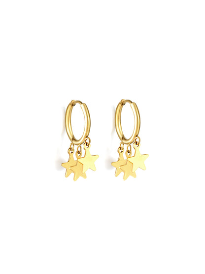 Star gold steel hoops