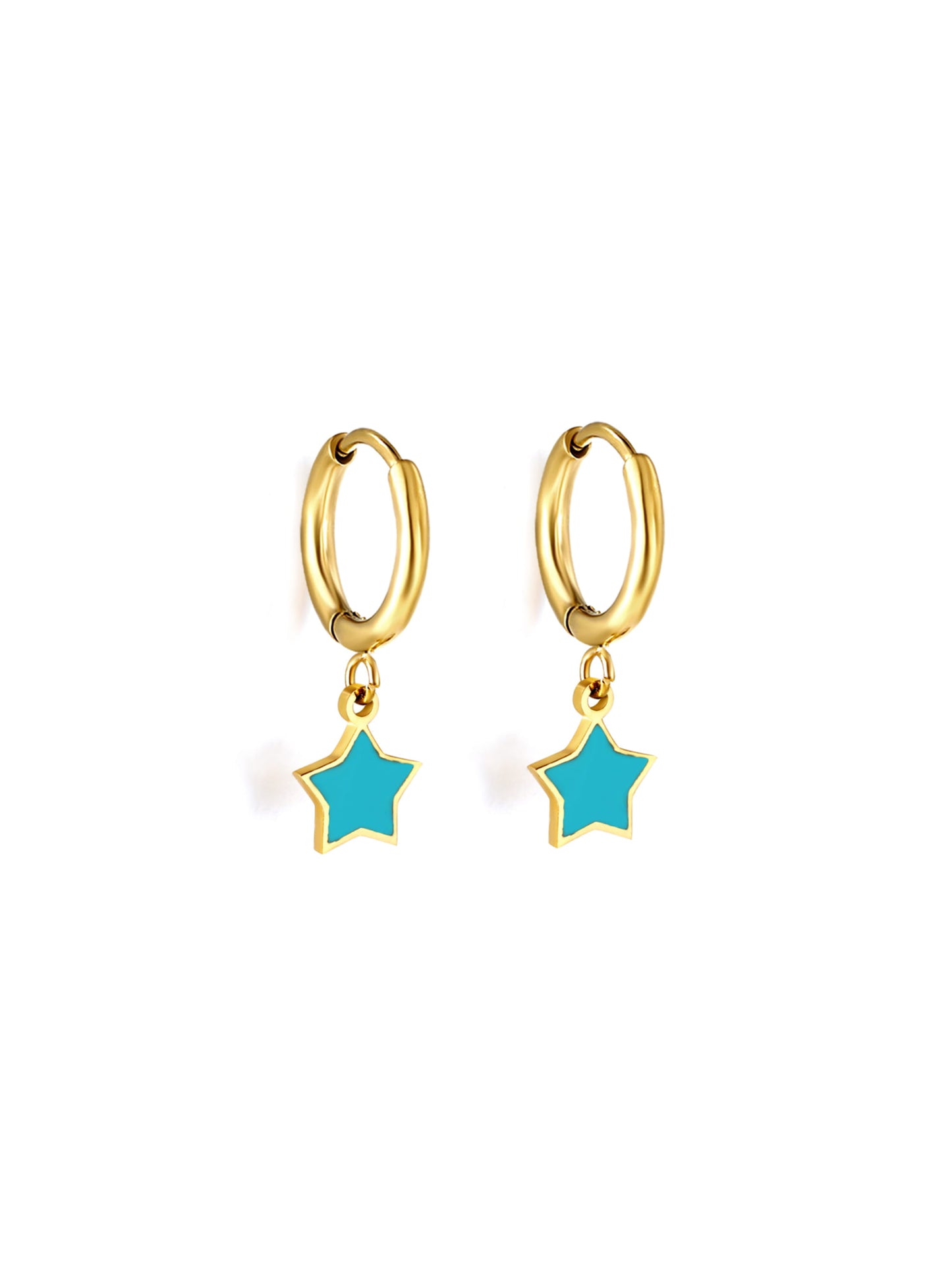 Blue star gold steel hoops