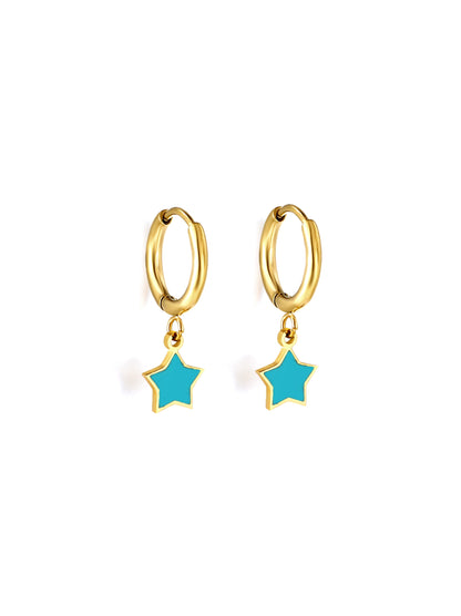 Blue star gold steel hoops