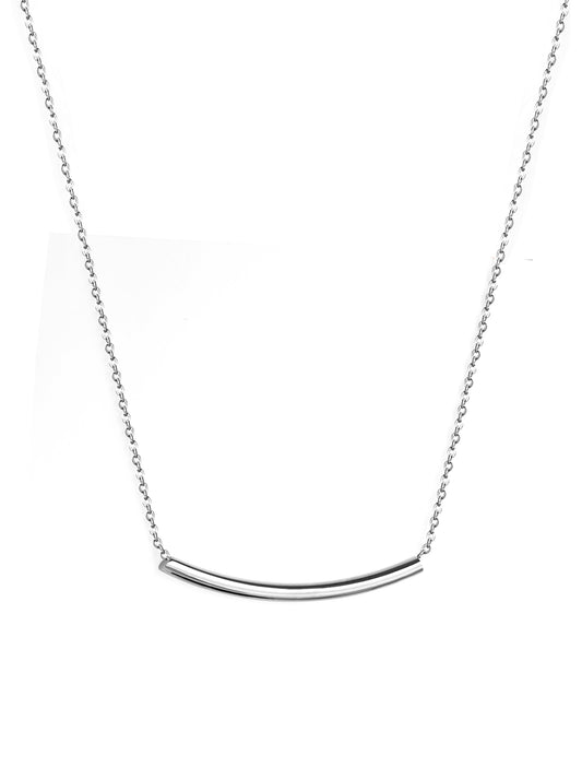 Silver steel necklace