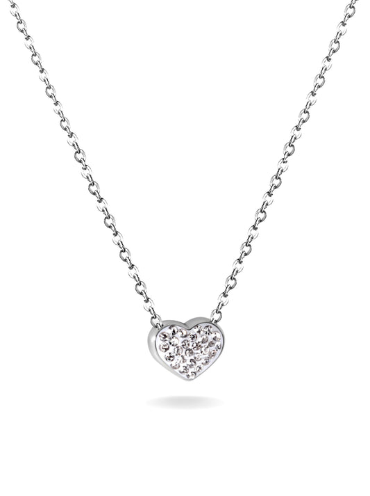 Heart silver steel necklace