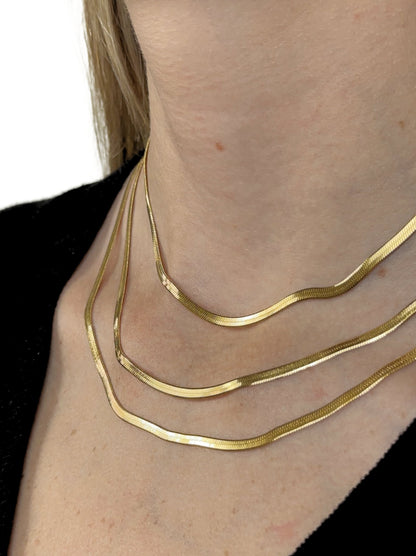 Golden steel necklace