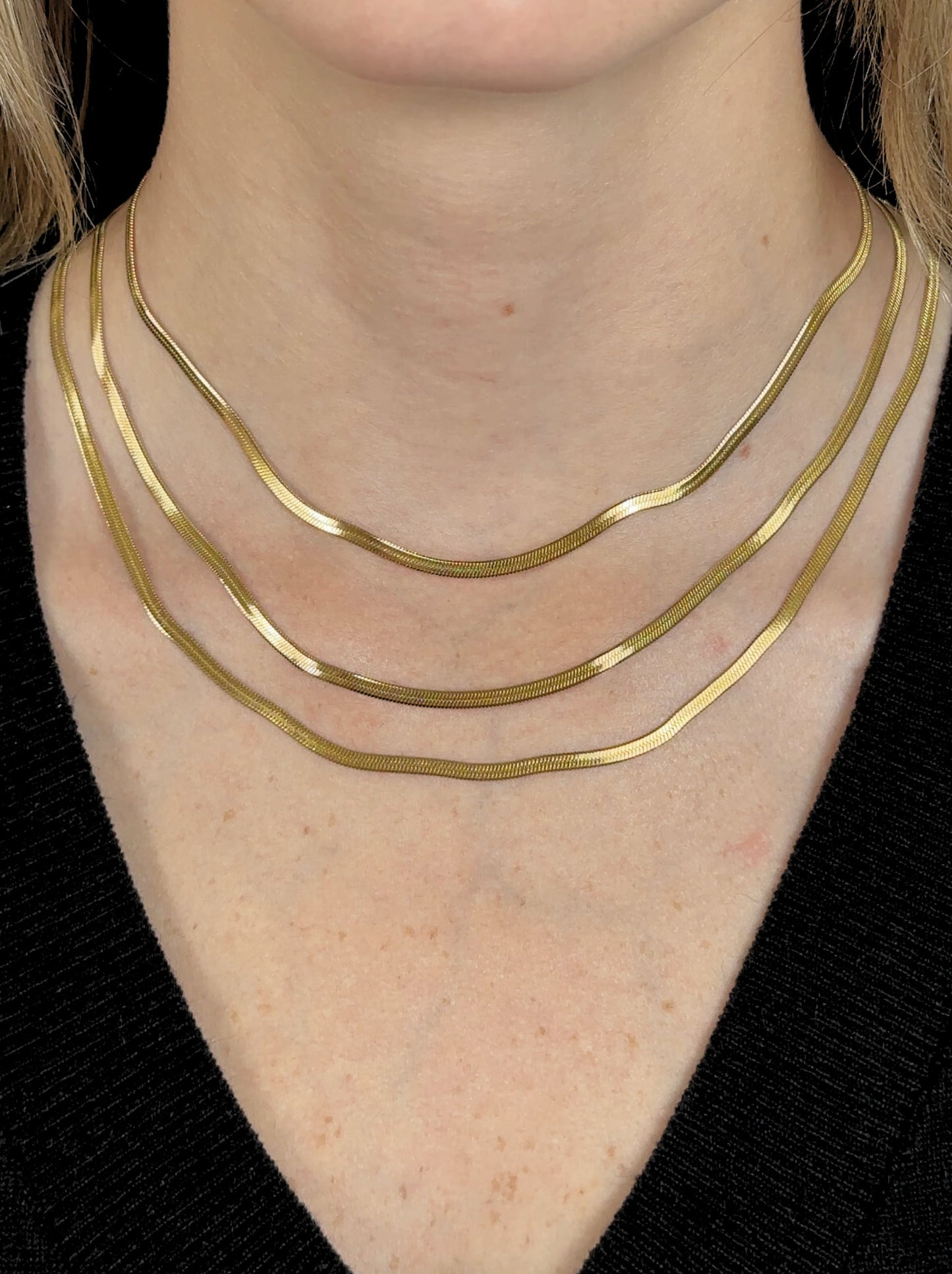 Golden steel necklace