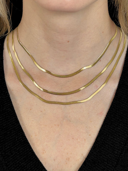 Golden steel necklace