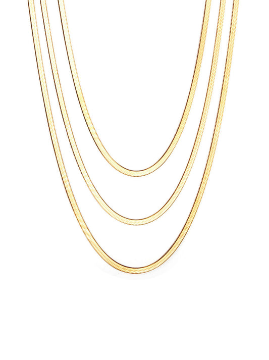 Golden steel necklace