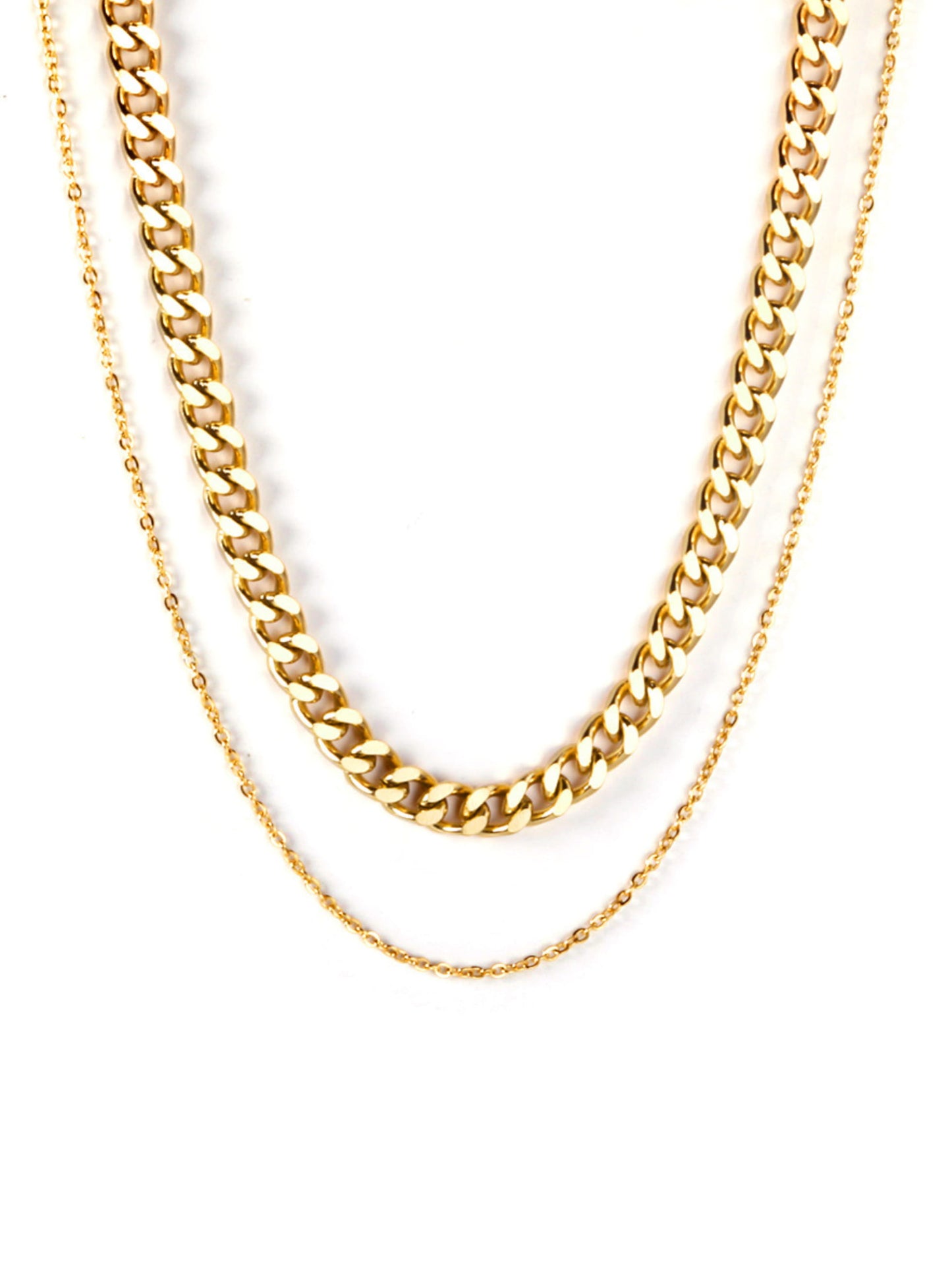 Golden steel chain necklace