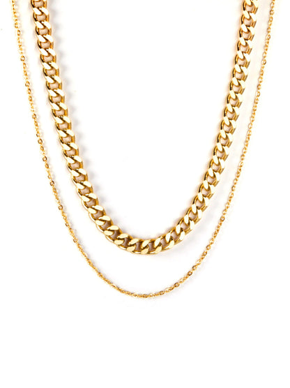 Golden steel chain necklace