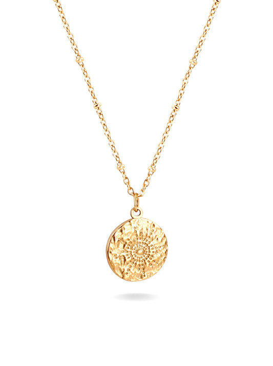 Golden Steel Medal Necklace