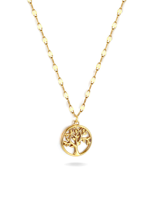 Collier Arbre de Vie Acier Doré