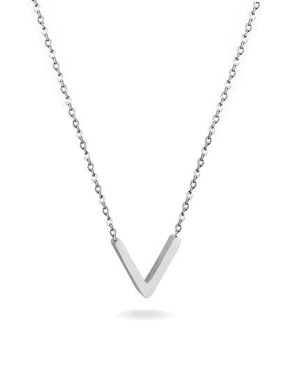 Silver steel necklace