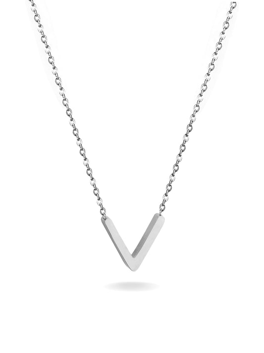 Silver steel necklace