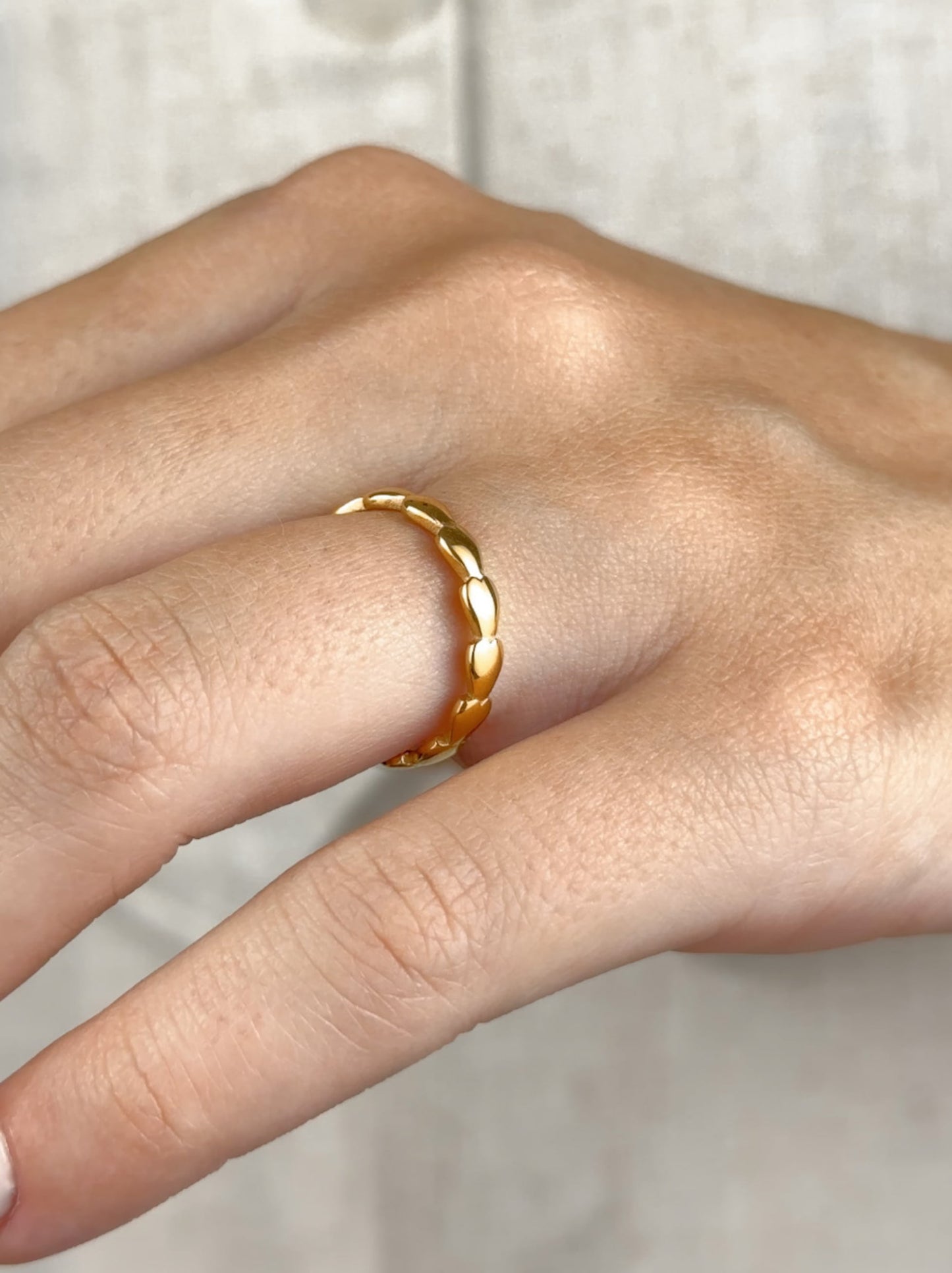 Bague acier doré coeur