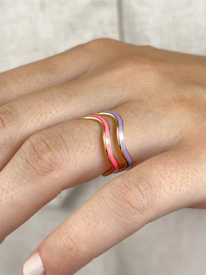 Colorful Gold Steel Adjustable Ring