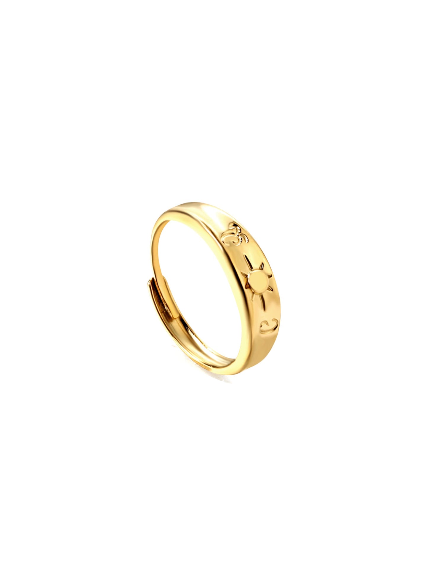 Gold Steel Adjustable Ring