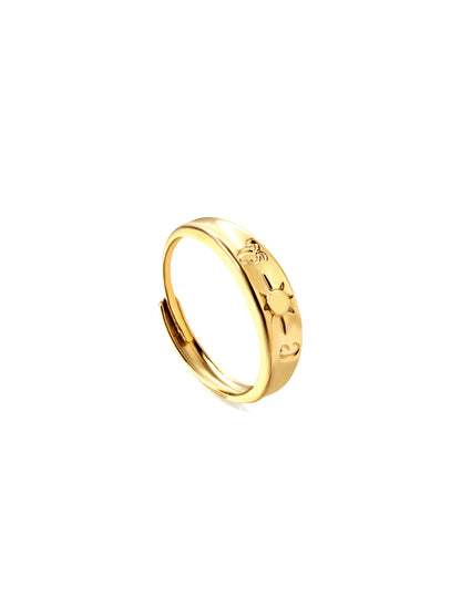 Gold Steel Adjustable Ring