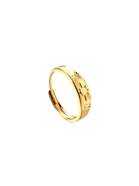 Bague Ajustable En Acier Doré