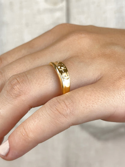 Gold Steel Adjustable Ring