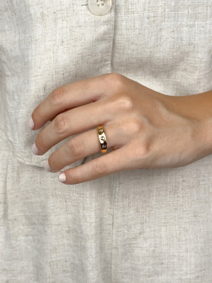 Gold Steel Adjustable Ring