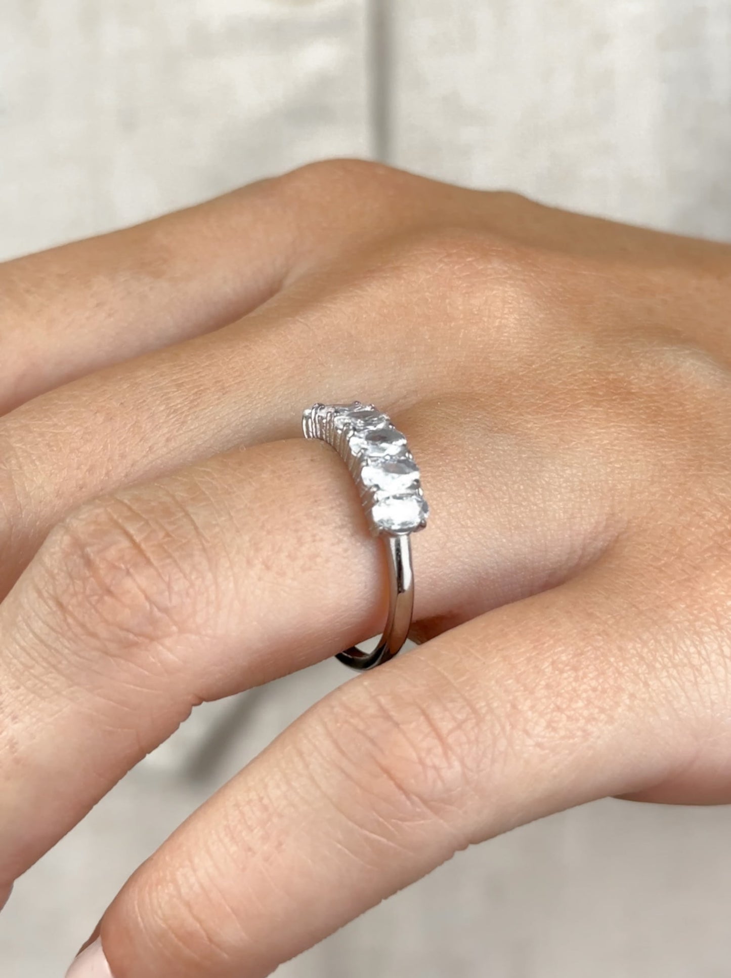 Zirconia Silver Steel Ring