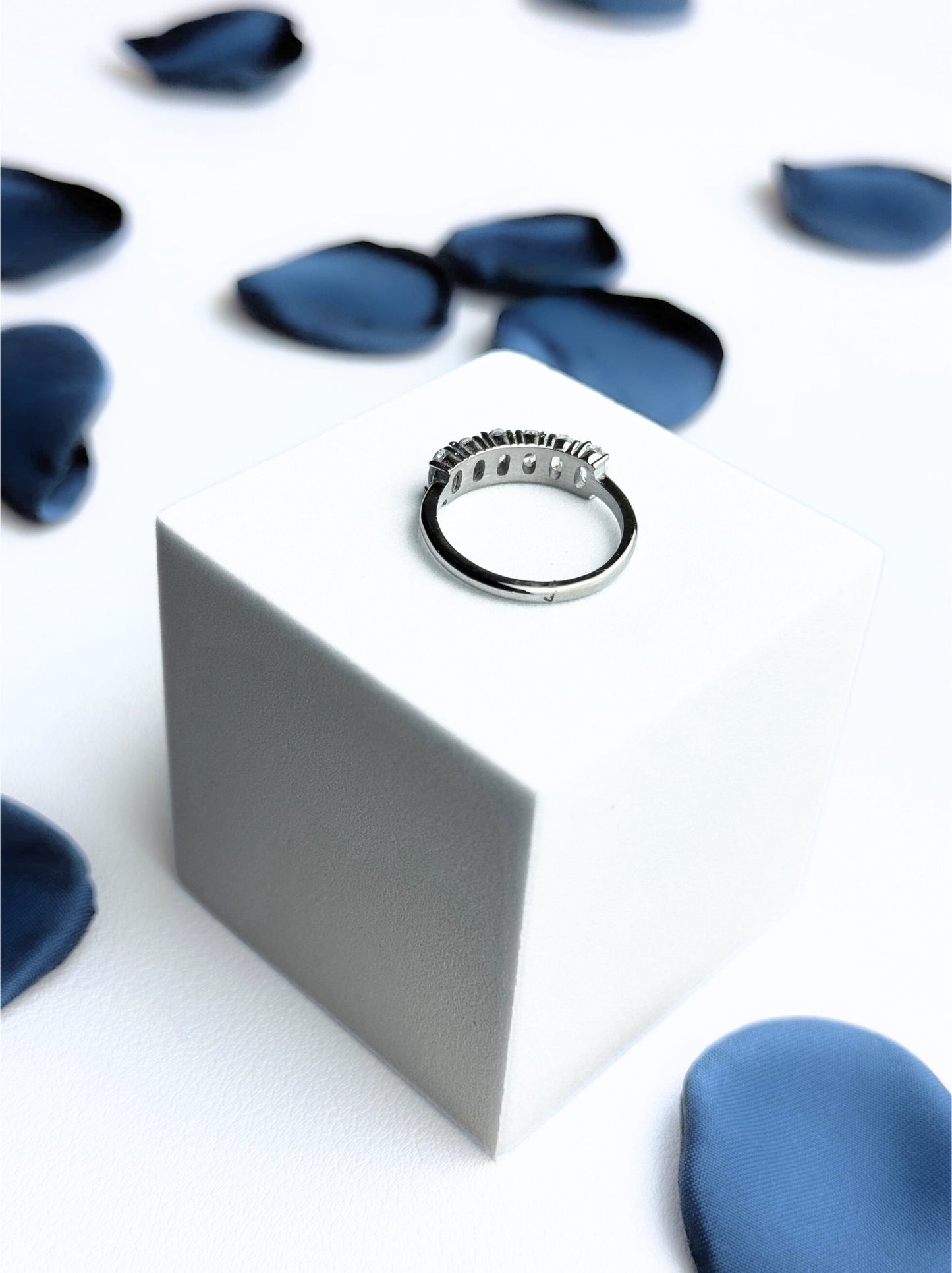 Zirconia Silver Steel Ring