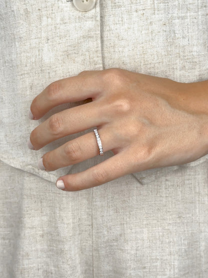 Zirconia Silver Steel Ring