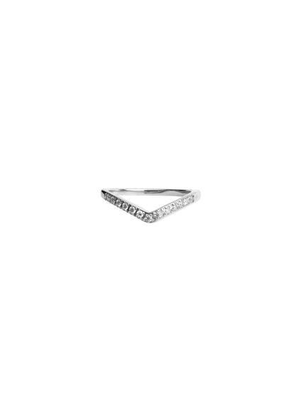 Silver steel ring with zirconia